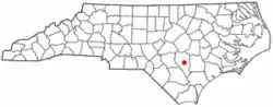 Location of Clinton within North Carolina