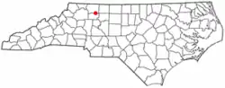 Location of East Bend, North Carolina