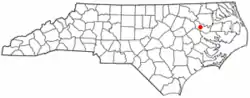 Location of Everetts, North Carolina