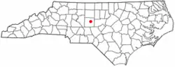 Location of Franklinville, North Carolina