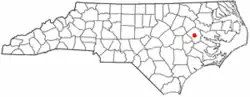 Location of Greenville shown within North Carolina