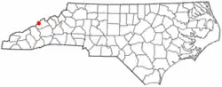 Location of Hot Springs, North Carolina