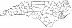 Location of Lewiston Woodville, North Carolina