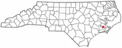 Location of Minnesott, North Carolina