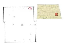 Location of Pillsbury, North Dakota