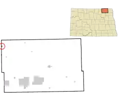 Location of Sarles, North Dakota