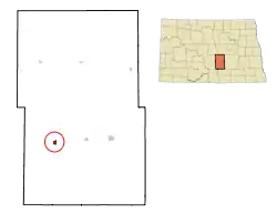 Location of Steele, North Dakota