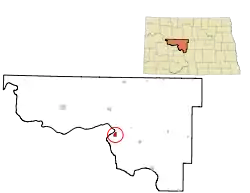 Location of Riverdale, North Dakota