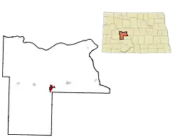 Location of Beulah, North Dakota