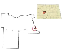 Location of Stanton, North Dakota