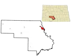 Location of Mandan, North Dakota