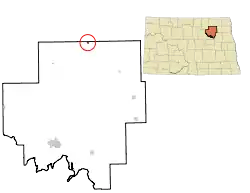 Location of Hampden, North Dakota