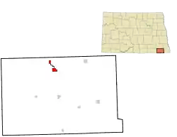 Location of Gwinner, North Dakota