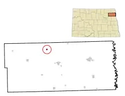 Location of Edinburg, North Dakota