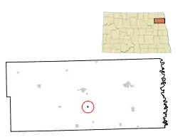 Location of Pisek, North Dakota