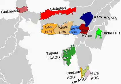 North Eastern autonomous divisions