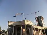 Nicosia Town Hall with  Tower 25 in the background during 2011