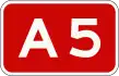 A5 motorway shield}}