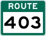 Route 403 marker