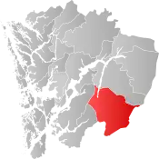 Odda within Hordaland