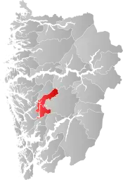 Vaksdal within Vestland