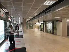 View of the new air-conditioned platform currently serving only northbound trains