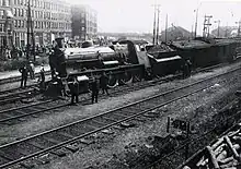 Derailed locomotive SS 770 near Amsterdam Weesperpoort