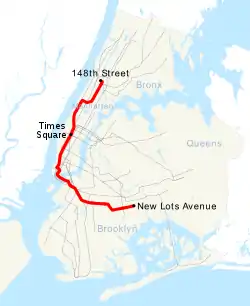 Map of the "3" train