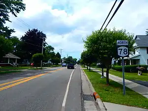 NY 78 through the hamlet of Newfane.