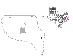 Location of Chireno inside of Nacogdoches County