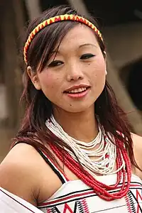 Yimkhiung girl at the Kutur village morung