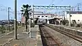 A view of the station platforms. Note the bridge where the ticket window and waiting area is located.