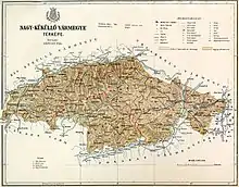 Map of Nagy-Kukullo County in the Kingdom of Hungary