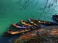 Traditional Kumaoni boats on the lake