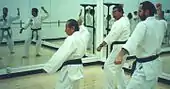 Nam Suk Lee training with students Jon Wiedenman and George Fullerton