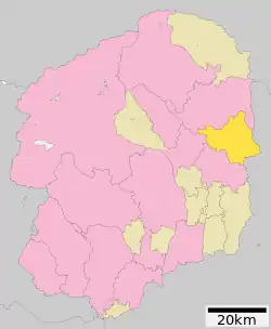 Location of Nakagawa in Tochigi Prefecture