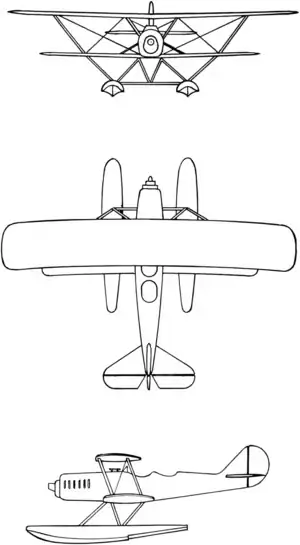 3-view drawing of the Nakajima E2N