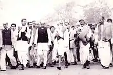 Mool Chand Jain Marching with Acharya Vinoba Bhave.