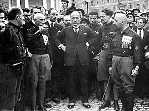 Mussolini and the Quadrumviri during the March on Rome in 1922