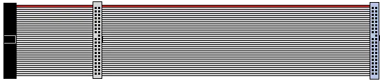 Ribbon cable with three connectors