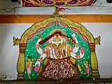 Modern wall mural of Narasimha in a street of Puri, Odisha.