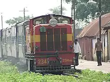 Head-on close-up of a loco