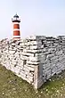 Stone wall near the lighthouse.