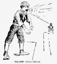 A black-and-white illustration showing a baseball player yelling on a baseball field