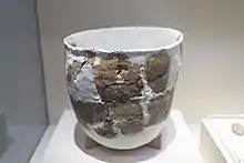 20,000–10,000-year-old pottery found in the cave, with re-construction repairs.