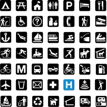 Image 19Graphic symbols are often functionalist and anonymous, as these pictographs from the US National Park Service illustrate. (from Graphic design)