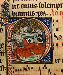 Depicted in an early English Missal c. 1310-1320