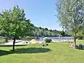 The swimming area, Naturerlebnisbad Einruhr, on the Obersee