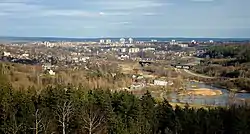 Naujoji Vilnia as seen from surrounding hills