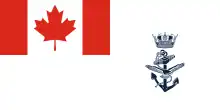 Naval ensign of Canada, which has a canton consisting of Canada's national flag.